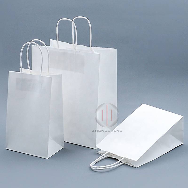 Personalized Biodegradable Recycled Custom White Brown Kraft Paper Shopping Food Bag Gift Paper Bags With Your Own Logo