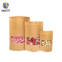 Wholesale MOQ 500 stand up pouch kraft paper food packaging bag