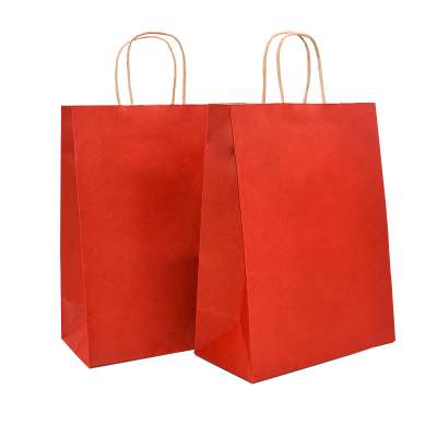 Brown/ White Carrier shopping clothes paper Bags with Twisted Handles