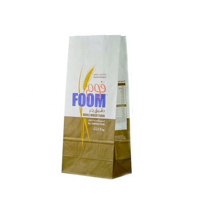 stand up food package coconut flour kraft moisture proof flour packaging paper bag