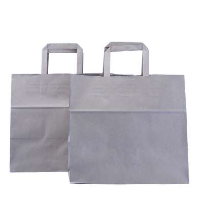 factory price and good quality plain paper shopping bag with handles for supermarket