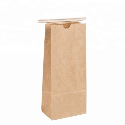 resealable food grade brown food bread kraft paper packaging bag