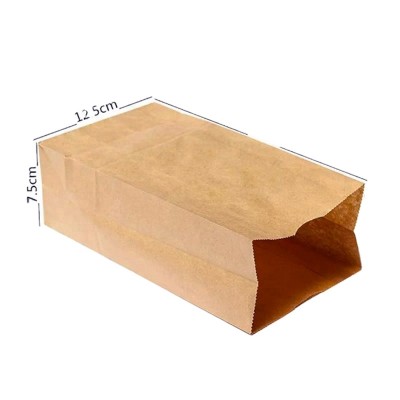 100gsm brown kraft reusable grocery storage paper bag without handle for vegetables