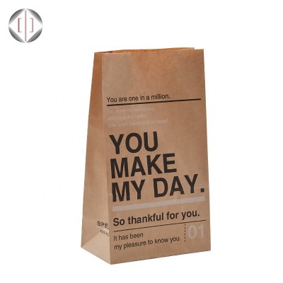 Cheap kraft paper bag Custom for food grade recycled brown paper bag with logo printed