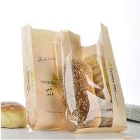 china low cost kraft paper food bag with clear window for bread