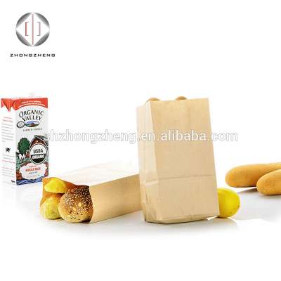 promotional 4lb grocery paper bag/plain brown kraft paper bag for french baguette