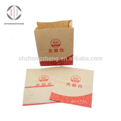 Recycled flat bottom burger sandwich blank brown kraft paper bag