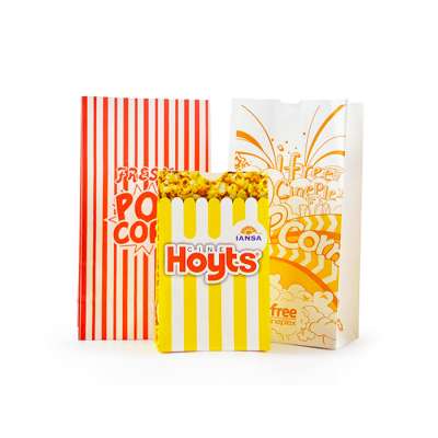 custom kraft paper popcorn bag popcorn packaging paper bag for cinema