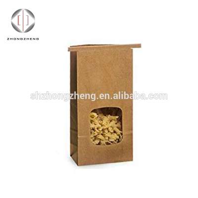 recyclable food grade popcorn perforated paper bag/merchandise paper bag