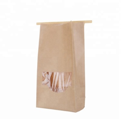 food grade bag tin tie kraft paper bag with window