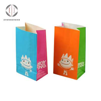 2018 biodegradable sos oil food paper bag with lamination for snack, fried food