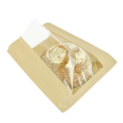 Recyclable food grade bakery kraft paper bag for bread packaging with window