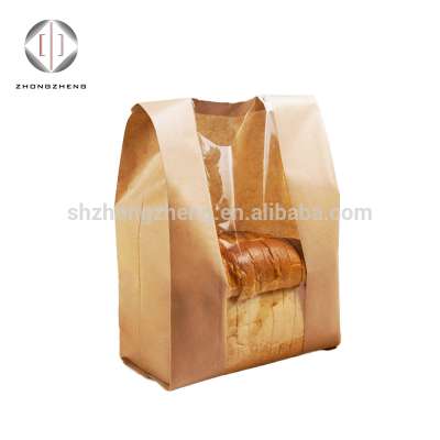 new products 2018 innovative product greaseproof Kraft paper bag bread paper bag with window