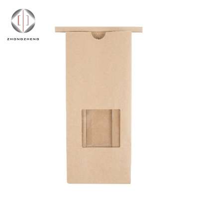 custom cheap plain kraft food tin tie paper bag with window